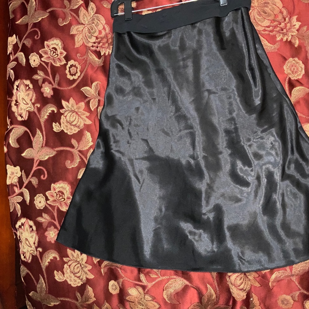 Black satin skirt
